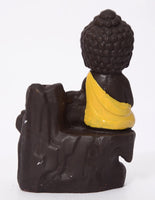 Decora Craft Poly Resin Buddha Incense Smoke Burner Fountain/Idol Gifts Item with 10 Cones (Yellow,Standard)
