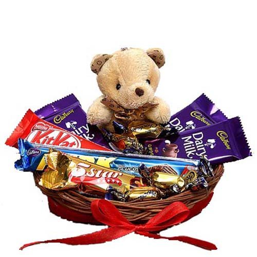 Chocolate with Cute Teddy Hamper